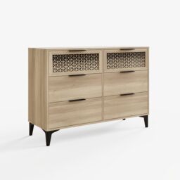 GFW Ezra 3+3 Drawer Chest of Drawers Oak in Light Oak - thumbnail 3