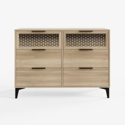 GFW Ezra 3+3 Drawer Chest of Drawers Oak in Light Oak - thumbnail 5