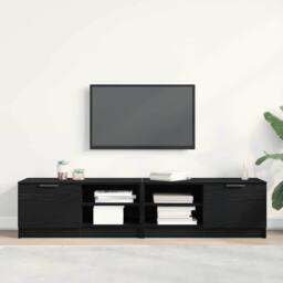 Berkfield Home TV Cabinet 2 pcs Black Oak 80x35x36, 5 cm Engineered Wood - thumbnail 4