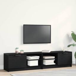 Berkfield Home TV Cabinet 2 pcs Black Oak 80x35x36, 5 cm Engineered Wood - thumbnail 2