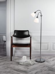 Nordlux Ray Floor Lamp Chrome Metal Livingroom E14 Switch in Silver - thumbnail 3