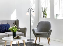 Nordlux Ray Floor Lamp Chrome Metal Livingroom E14 Switch in Silver - thumbnail 2