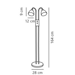 Nordlux Ray Floor Lamp Chrome Metal Livingroom E14 Switch in Silver - thumbnail 4
