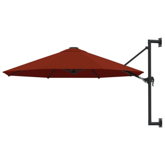 Berkfield Home Wall-Mounted Parasol with Metal Pole 300 cm Terracotta in Brown - image 1