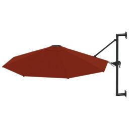 Berkfield Home Wall-Mounted Parasol with Metal Pole 300 cm Terracotta in Brown - thumbnail 2