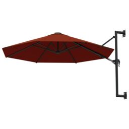 Berkfield Home Wall-Mounted Parasol with Metal Pole 300 cm Terracotta in Brown - thumbnail 3