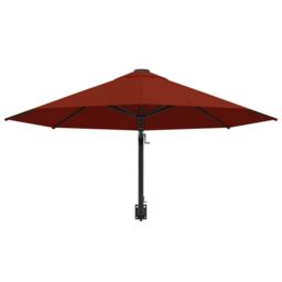 Berkfield Home Wall-Mounted Parasol with Metal Pole 300 cm Terracotta in Brown - thumbnail 4