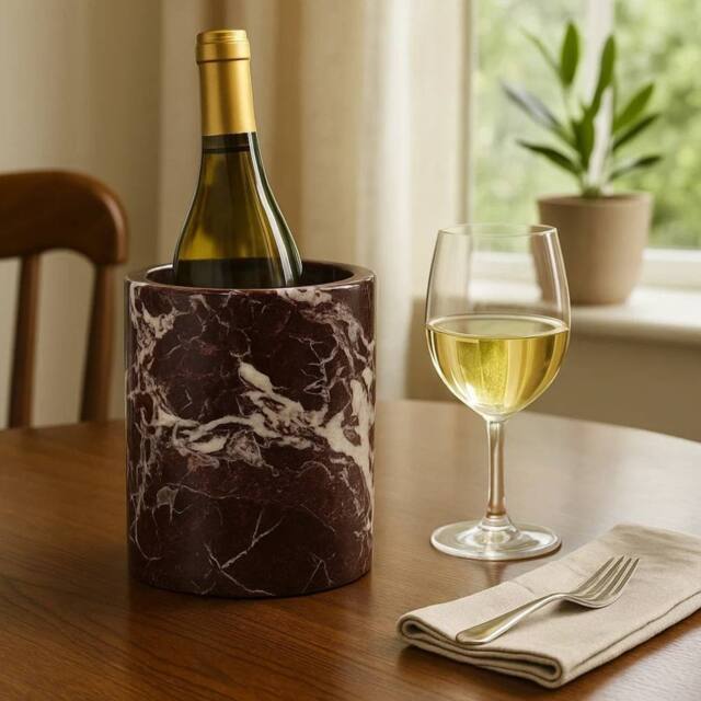 Orsina Red Marble Wine Cooler, Long-lasting Outdoor Ice Bucket, Easy to Assemble Outdoor Bucket - image 1