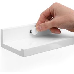 SONGMICS Long Floating Wall Shelves Ledge Set of 2 Picture Books in White - thumbnail 5