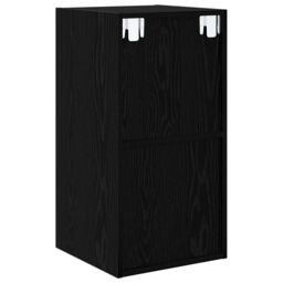 Berkfield Home Wall-Mounted TV Cabinet in Black Oak - 37 x 37 x 72 cm, Made of Engineered Wood - Size: 37 x 37 x 72 cm - thumbnail 8