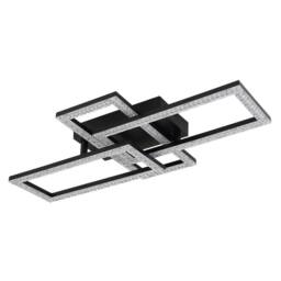 Netlighting Sapena 61x34cm Semi Flush Ceiling Light Matt Black 3x LED 3000K - Size: 61x34 cm - thumbnail 2