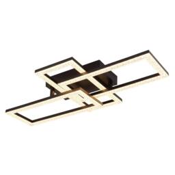 Netlighting Sapena 61x34cm Semi Flush Ceiling Light Matt Black 3x LED 3000K - Size: 61x34 cm - thumbnail 1