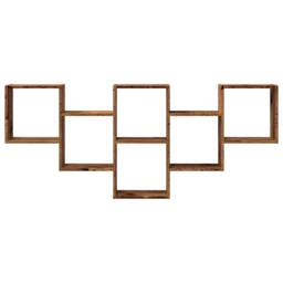 Berkfield Home Wall Shelf Old Wood 159x18x66 cm Engineered Wood in Brown - Size: 159 x 18 x 66 cm - thumbnail 4