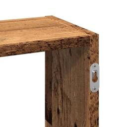 Berkfield Home Wall Shelf Old Wood 159x18x66 cm Engineered Wood in Brown - Size: 159 x 18 x 66 cm - thumbnail 8