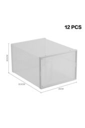 H&O Direct 12 Pack Plastic Shoe Storage Box in White - thumbnail 6
