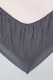 Homescapes Luxury Soft Plain Linen Deep Fitted Sheet 18 inch Deep in Dark Grey - Size: Single Fitted - thumbnail 2