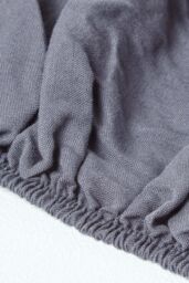 Homescapes Luxury Soft Plain Linen Deep Fitted Sheet 18 inch Deep in Dark Grey - Size: Single Fitted - thumbnail 5