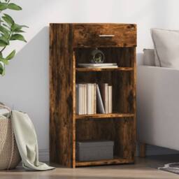 Berkfield Home Sideboard Smoked Oak 45x42.5x93 cm Engineered Wood in Brown - thumbnail 2