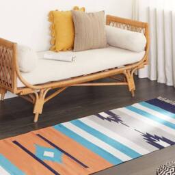 Wyld and Coco Kilim Runner Multicolour Cotton Handwoven Reversible Flat Weave - Size: 80 cm x 300 cm