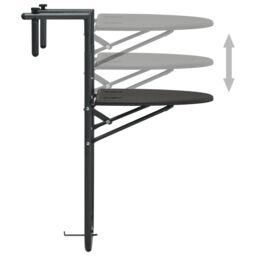 Berkfield Home Hanging Balcony Table Brown 60x64x83.5 cm Plastic Rattan Look - thumbnail 5
