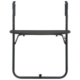 Berkfield Home Hanging Balcony Table Brown 60x64x83.5 cm Plastic Rattan Look - thumbnail 2