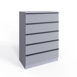 FWStyle 5 Drawer Chest Of Drawers Dark Matt Grey - thumbnail 1