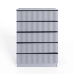 FWStyle 5 Drawer Chest Of Drawers Dark Matt Grey - thumbnail 4
