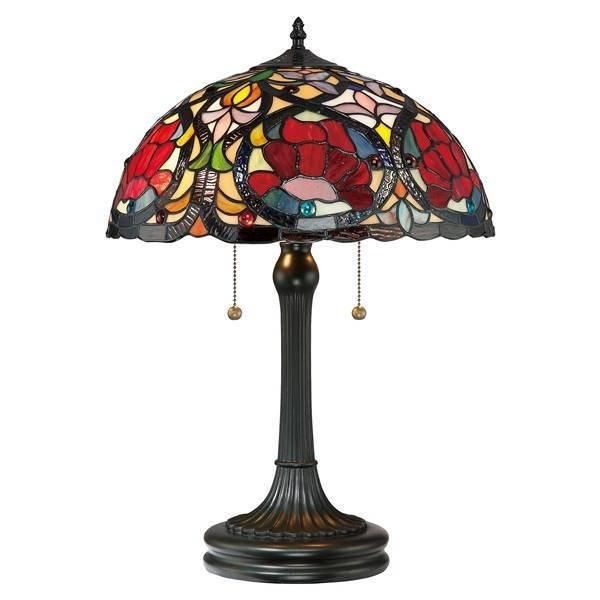 Netlighting Larissa 2 Light Tiffany Table Lamp Vintage Bronze E27 in Brown - image 1