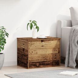 Berkfield Home Storage Box with Lid Old Wood 60x42x46 cm Engineered Wood in Brown - Size: 60 x 42 x 46 cm - thumbnail 4