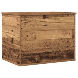 Berkfield Home Storage Box with Lid Old Wood 60x42x46 cm Engineered Wood in Brown - Size: 60 x 42 x 46 cm - thumbnail 2