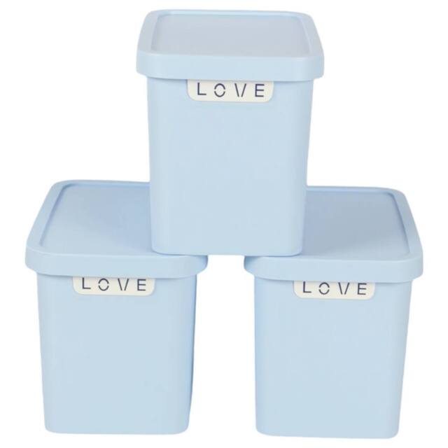 NESTLUNE Blue 3pcs 12.5L Storage Box Container Box - image 1