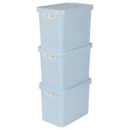 NESTLUNE Blue 3pcs 12.5L Storage Box Container Box - thumbnail 4