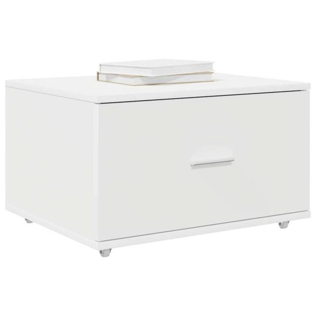 Berkfield Home White Drawer Cabinet with Wheels White 55x45x33.5 cm Engineered Wood - image 1