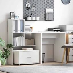Berkfield Home White Drawer Cabinet with Wheels White 55x45x33.5 cm Engineered Wood - thumbnail 2