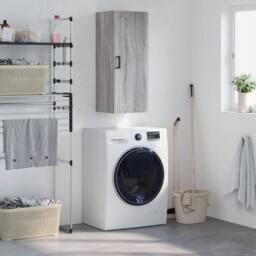Berkfield Home Wall Mounted Cabinet Grey Sonoma 34.5x34x90 cm - thumbnail 2