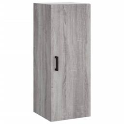 Berkfield Home Wall Mounted Cabinet Grey Sonoma 34.5x34x90 cm - thumbnail 1