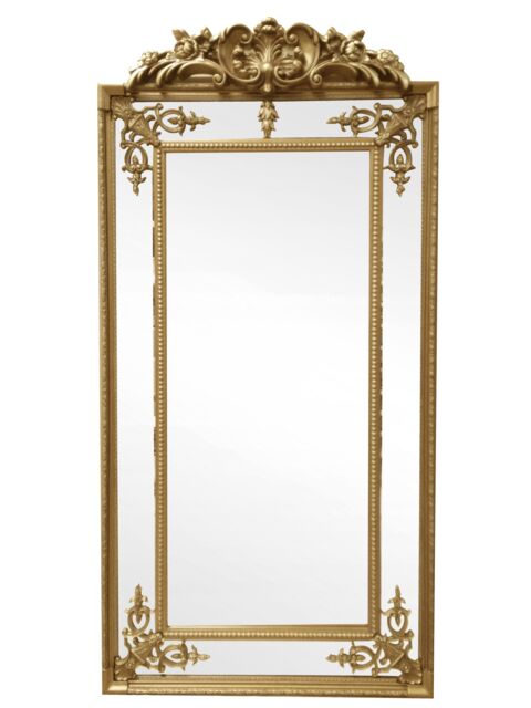 Orsina Neoclassical Bevelled Wall Mirror with Gold Finish, Decorative Mirror with Ornate Frame, Statement Mirror - image 1