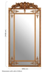 Orsina Neoclassical Bevelled Wall Mirror with Gold Finish, Decorative Mirror with Ornate Frame, Statement Mirror - thumbnail 3