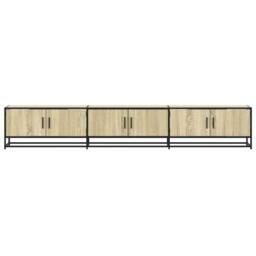 Berkfield Home TV Cabinet Sonoma Oak 240x35x41 cm Engineered Wood in Light Tan - Size: 240 x 35 x 41 cm - thumbnail 4