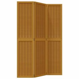 Berkfield Home Room Divider 3 Panels Brown Solid Wood Paulownia - thumbnail 2