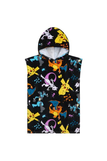 Pokemon Towelling Poncho 6/9 Years in Black - image 1