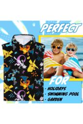 Pokemon Towelling Poncho 6/9 Years in Black - thumbnail 2