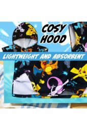 Pokemon Towelling Poncho 6/9 Years in Black - thumbnail 4