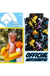 Pokemon Towelling Poncho 6/9 Years in Black - thumbnail 3