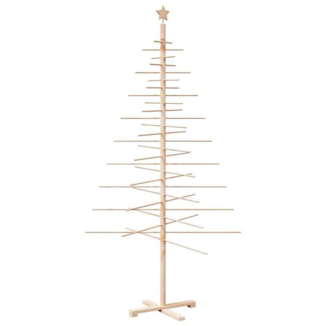 Berkfield Home Wooden Christmas Tree for Decoration 210 cm Solid Wood Pine in Brown - image 1