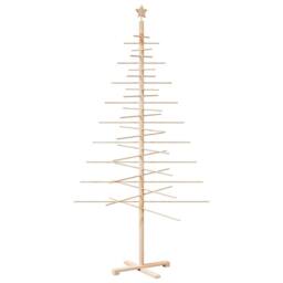 Berkfield Home Wooden Christmas Tree for Decoration 210 cm Solid Wood Pine in Brown