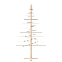 Berkfield Home Wooden Christmas Tree for Decoration 210 cm Solid Wood Pine in Brown - thumbnail 4
