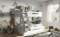 Flair Interstellar Triple Bunk Bed in White - Size: Single