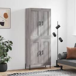 Berkfield Home Highboard Grey Sonoma 69.5x34x180 cm Engineered Wood - thumbnail 2