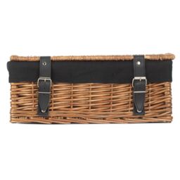 Red Hamper Wicker Double Steamed Black Lining 35cm Empty Hamper Basket in Brown - thumbnail 4